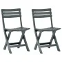 Folding garden chair 2 units green plastic by vidaXL, Garden chairs - Ref: Foro24-48789, Price: 65,62 €, Discount: %