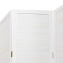 Biombo separador de 3 paneles madera maciza Paulownia blanco de vidaXL, Divisores de ambientes - Ref: Foro24-358832, Precio: ...