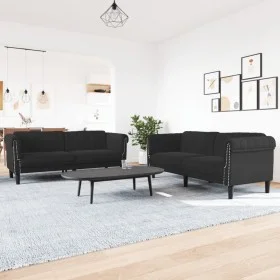 Zweiteiliges Samt-Sofa-Set in Schwarz von vidaXL, Sofas - Ref: Foro24-3209224, Preis: 465,17 €, Rabatt: %