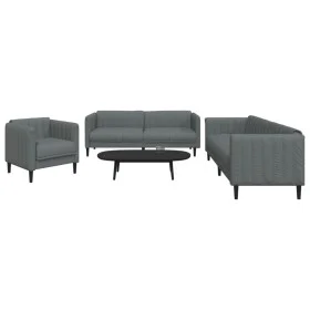 Dreiteiliges dunkelgraues Stoffsofaset von vidaXL, Sofas - Ref: Foro24-3209230, Preis: 613,43 €, Rabatt: %