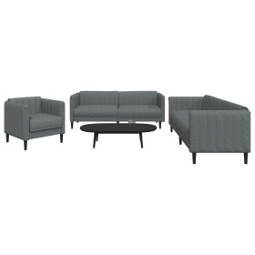 Juego de sofás 3 piezas tela gris oscuro de vidaXL, Sofás - Ref: Foro24-3209230, Precio: 661,94 €, Descuento: %
