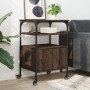 Soporte de impresora 3 niveles marrón roble 50x40x76 cm de vidaXL, Soportes para impresoras - Ref: Foro24-842295, Precio: 64,...