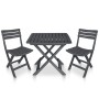 Mesa y sillas plegables de jardín 3 piezas plástico antracita de vidaXL, Conjuntos de jardín - Ref: Foro24-48753, Precio: 143...