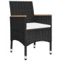 Juego de comedor de jardín 5 piezas con cojines negro de vidaXL, Conjuntos de jardín - Ref: Foro24-3095866, Precio: 379,77 €,...