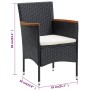 Juego de comedor de jardín 5 piezas con cojines negro de vidaXL, Conjuntos de jardín - Ref: Foro24-3095866, Precio: 379,77 €,...
