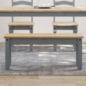 Banco de comedor Panama madera maciza de pino gris 105x30x45 cm by vidaXL, Dining and kitchen benches - Ref: Foro24-4005712, ...