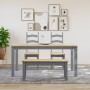 Banco de comedor Panama madera maciza de pino gris 105x30x45 cm de vidaXL, Bancos de comedor y cocina - Ref: Foro24-4005712, ...