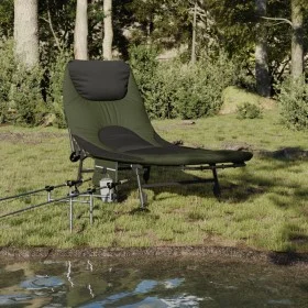 Tumbona de pesca con patas para barro ajustable plegable verde de vidaXL, Camas para exteriores - Ref: Foro24-4006422, Precio...