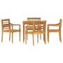 Juego de comedor para jardín 5 piezas madera maciza de teca de vidaXL, Conjuntos de jardín - Ref: Foro24-3155977, Precio: 608...