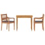 Juego comedor de jardín 3 pzas cojines gris oscuro madera teca de vidaXL, Conjuntos de jardín - Ref: Foro24-3155980, Precio: ...