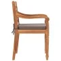 Juego comedor de jardín 3 pzas cojines gris oscuro madera teca de vidaXL, Conjuntos de jardín - Ref: Foro24-3155980, Precio: ...