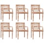 Sillas Batavia 6 uds madera maciza de teca encalada de vidaXL, Sillas de jardín - Ref: Foro24-3155989, Precio: 655,97 €, Desc...