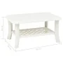 Mesa de centro de plástico blanco 90x60x46 cm de vidaXL, Mesas de centro - Ref: Foro24-48793, Precio: 64,87 €, Descuento: %