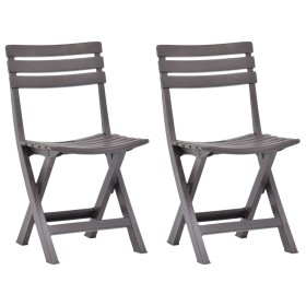 Sillas de jardín plegables 2 unidades plástico color moca de vidaXL, Sillas de jardín - Ref: Foro24-48788, Precio: 59,07 €, D...