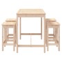Set de mesa y taburetes altos jardín 5 pzas madera maciza pino de vidaXL, Conjuntos de jardín - Ref: Foro24-3154745, Precio: ...