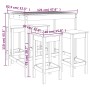 Set de mesa y taburetes altos jardín 5 pzas madera maciza pino de vidaXL, Conjuntos de jardín - Ref: Foro24-3154745, Precio: ...