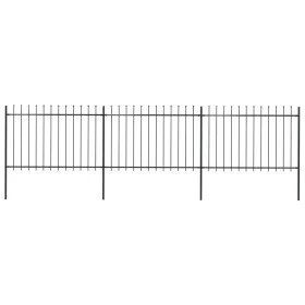 Valla de jardín con puntas de lanza acero negro 5,1x1,2 m by vidaXL, fence panels - Ref: Foro24-277622, Price: 179,85 €, Disc...