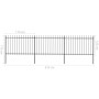 Valla de jardín con puntas de lanza acero negro 5,1x1,2 m de vidaXL, Paneles de vallas - Ref: Foro24-277622, Precio: 177,95 €...