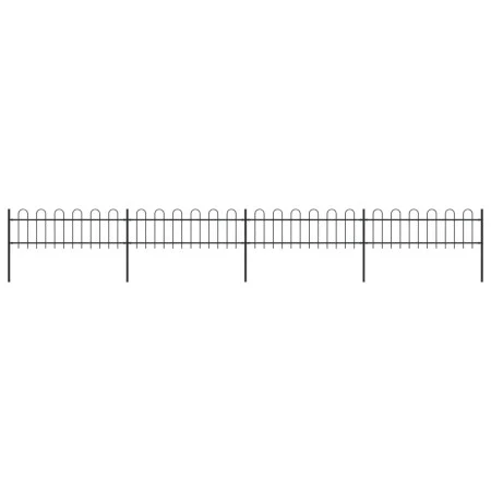 Gartenzaun mit schwarzen Stahlringspitzen 6,8 x 0,6 m von vidaXL, Zaunpaneele - Ref: Foro24-277641, Preis: 173,93 €, Rabatt: %