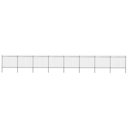 Gartenzaun mit Speerspitzen aus schwarzem Stahl, 13,6 x 1,5 m von vidaXL, Zaunpaneele - Ref: Foro24-277636, Preis: 509,24 €, ...