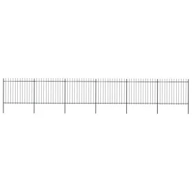 Garden fence with black steel spearheads 10.2x1.5 m by vidaXL, fence panels - Ref: Foro24-277634, Price: 383,16 €, Discount: %