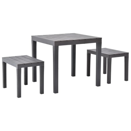 Mesa de jardín con 2 bancos plástico marrón de vidaXL, Conjuntos de jardín - Ref: Foro24-48779, Precio: 95,93 €, Descuento: %