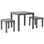 Mesa de jardín con 2 bancos plástico marrón de vidaXL, Conjuntos de jardín - Ref: Foro24-48779, Precio: 95,93 €, Descuento: %