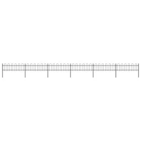 Garden fence with black steel hoop tips 10.2x0.6 m by vidaXL, fence panels - Ref: Foro24-277643, Price: 257,44 €, Discount: %