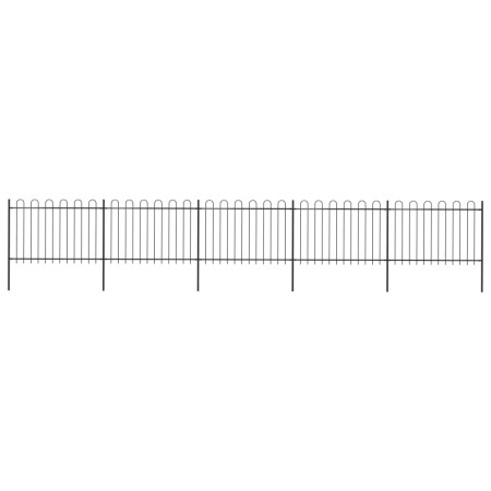 Valla de jardín con puntas de aro acero negro 8,5x1,2 m de vidaXL, Paneles de vallas - Ref: Foro24-277669, Precio: 304,81 €, ...