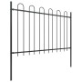 Valla de jardín con puntas de aro acero negro 8,5x1,2 m de vidaXL, Paneles de vallas - Ref: Foro24-277669, Precio: 304,81 €, ...