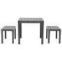 Mesa de jardín con 2 bancos plástico marrón de vidaXL, Conjuntos de jardín - Ref: Foro24-48779, Precio: 95,93 €, Descuento: %