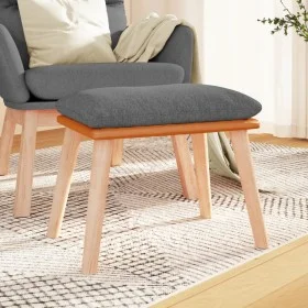 Footstool in light gray fabric and synthetic leather 45x29.5x35 cm by vidaXL, Ottomans - Ref: Foro24-341446, Price: 36,25 €, ...