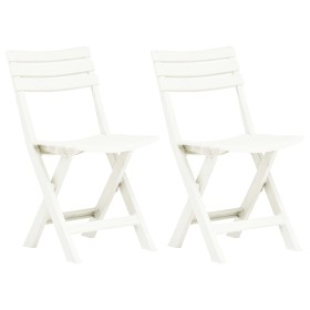 Sillas de jardín plegables 2 unidades plástico blanco de vidaXL, Sillas de jardín - Ref: Foro24-48786, Precio: 57,22 €, Descu...