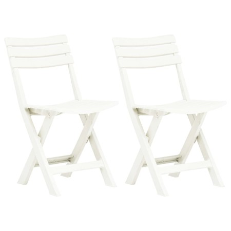 Sillas de jardín plegables 2 unidades plástico blanco de vidaXL, Sillas de jardín - Ref: Foro24-48786, Precio: 57,22 €, Descu...