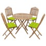 Set de comedor de jardín plegable 5 piezas con cojines bambú de vidaXL, Conjuntos de jardín - Ref: Foro24-3063986, Precio: 27...