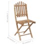 Set de comedor de jardín plegable 5 piezas con cojines bambú de vidaXL, Conjuntos de jardín - Ref: Foro24-3063984, Precio: 27...
