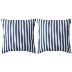 Cojines para exterior a rayas 45x45 cm azul marino 2 unidades de vidaXL, Cojines - Ref: Foro24-132306, Precio: 28,58 €, Descu...