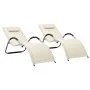 Sun loungers 2 units cream and gray textilene by vidaXL, Loungers - Ref: Foro24-310518, Price: 133,60 €, Discount: %