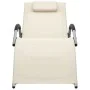 Sun loungers 2 units cream and gray textilene by vidaXL, Loungers - Ref: Foro24-310518, Price: 133,60 €, Discount: %