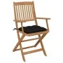 8 pcs folding garden chairs and solid acacia wood cushions by vidaXL, Garden chairs - Ref: Foro24-3074989, Price: 440,02 €, D...