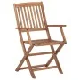 8 pcs folding garden chairs and solid acacia wood cushions by vidaXL, Garden chairs - Ref: Foro24-3074989, Price: 440,02 €, D...
