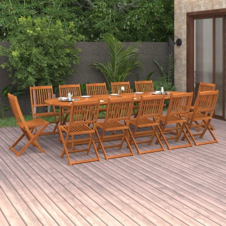 Set de comedor de jardín 13 piezas madera maciza de acacia de vidaXL, Conjuntos de jardín - Ref: Foro24-3086981, Precio: 905,...