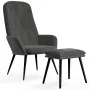 Relaxation armchair with dark gray velvet stool by vidaXL, Armchairs - Ref: Foro24-3097620, Price: 116,47 €, Discount: %