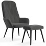Sillón de relax con taburete terciopelo gris oscuro de vidaXL, Sillones - Ref: Foro24-3097620, Precio: 117,91 €, Descuento: %
