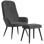 Relaxation armchair with dark gray velvet stool by vidaXL, Armchairs - Ref: Foro24-3097620, Price: 116,47 €, Discount: %