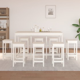 Set de bar 9 piezas madera maciza de pino blanco de vidaXL, muebles para cocinas y comedores - Ref: Foro24-3124718, Precio: 5...