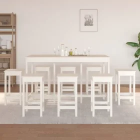 Set de bar 9 piezas madera maciza de pino blanco de vidaXL, muebles para cocinas y comedores - Ref: Foro24-3124718, Precio: 6...