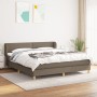 Cama box spring con colchón tela gris taupe 160x200 cm de vidaXL, Camas y somieres - Ref: Foro24-3126737, Precio: 512,77 €, D...