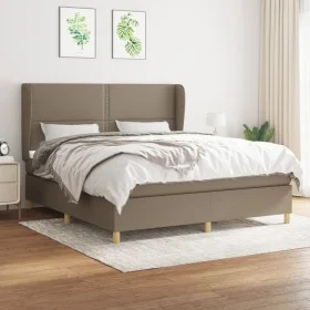 Box spring bed with taupe gray fabric mattress 160x200 cm by vidaXL, Beds and slatted bases - Ref: Foro24-3128457, Price: 591...