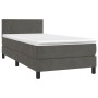 Cama box spring colchón y LED terciopelo gris oscuro 100x200 cm de vidaXL, Camas y somieres - Ref: Foro24-3134268, Precio: 30...